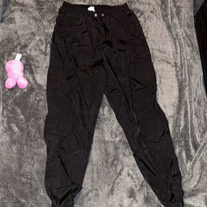 Black airy fashion joggers